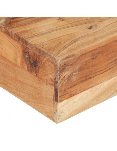 Tavolino da Caffè 80x80x28 cm in Legno Massello di Acacia