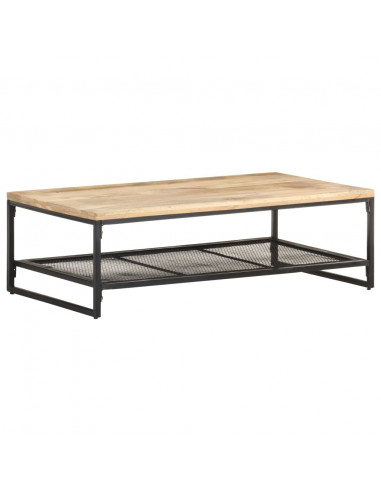 Tavolino da Caffè 110x60x35 cm in Legno Massello di Mango