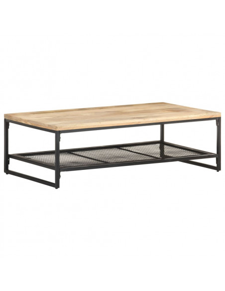 Tavolino da Caffè 110x60x35 cm in Legno Massello di Mango