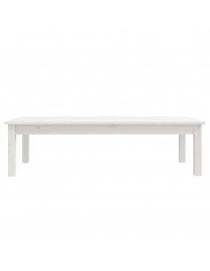Tavolino da Salotto Bianco 110x50x30 cm Legno Massello di Pino 2