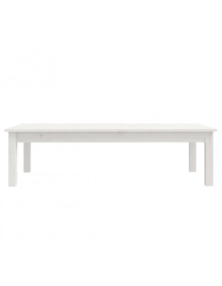 Tavolino da Salotto Bianco 110x50x30 cm Legno Massello di Pino