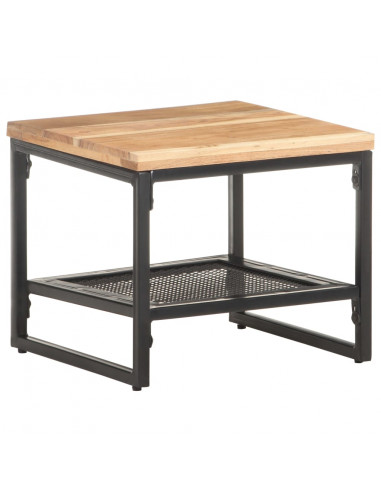 Tavolino Laterale 40x40x35 cm in Legno Massello di Acacia