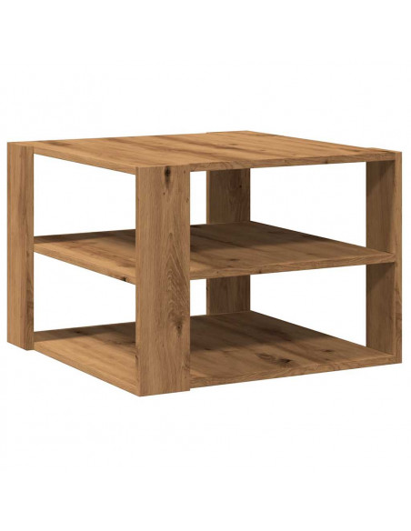 Tavolino Salotto Rovere Artigianale 58x58x40 cm in Truciolato
