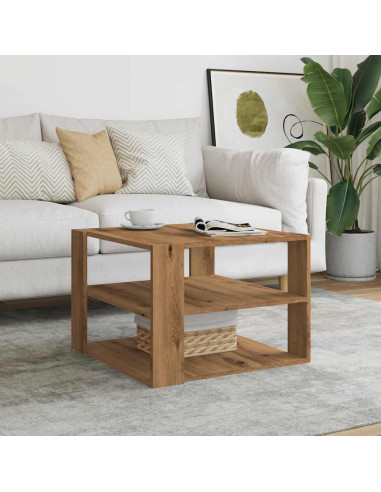 Tavolino Salotto Rovere Artigianale 58x58x40 cm in Truciolato