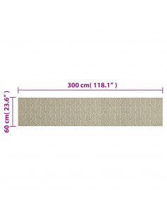 Tappeto da Cucina Lavabile Foglie 60x300 cm in Velluto