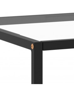 Tavolino da Salotto Nero con Vetro Temperato 100x50x35 cm