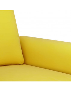 Set di Divani 2 pz con Cuscini Giallo in Velluto