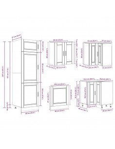 Set Mobili da Cucina 14 pz Porto Neri Legno Multistrato