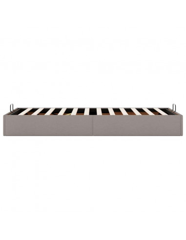 Struttura Letto Pouf senza Materasso Tortora 90x200 cm Tessuto