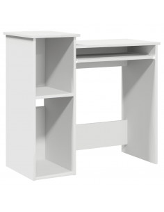 Scrivania con Mensole Bianca 84x40x78 cm in Legno Multistrato