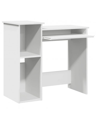 Scrivania con Mensole Bianca 84x40x78 cm in Legno Multistrato