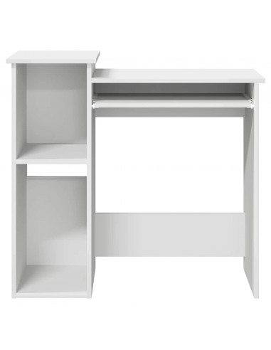 Scrivania con Mensole Bianca 84x40x78 cm in Legno Multistrato