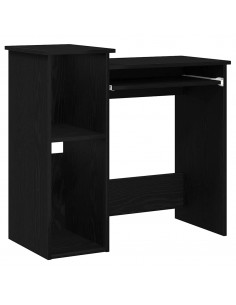 Scrivania con Mensole Nera 84x40x78 cm in Legno Multistrato