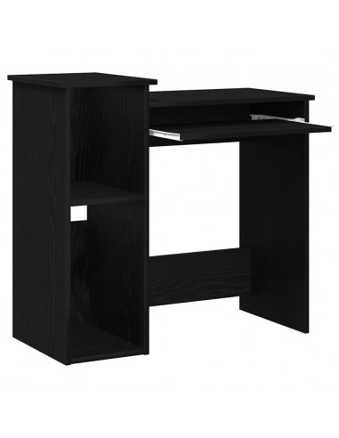 Scrivania con Mensole Nera 84x40x78 cm in Legno Multistrato
