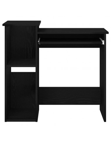 Scrivania con Mensole Nera 84x40x78 cm in Legno Multistrato