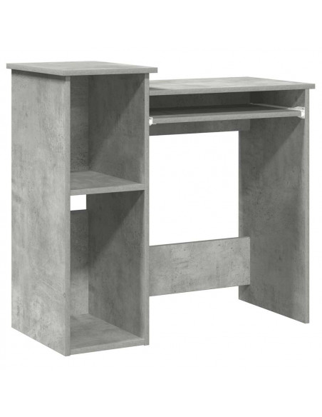 Scrivania Mensole Grigio Cemento 84x40x78 cm Legno Multistrato
