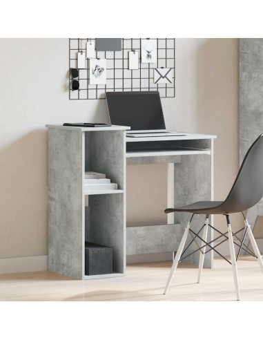 Scrivania Mensole Grigio Cemento 84x40x78 cm Legno Multistrato