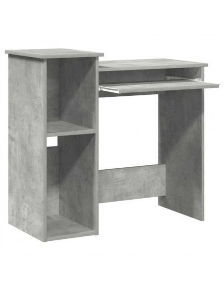 Scrivania Mensole Grigio Cemento 84x40x78 cm Legno Multistrato