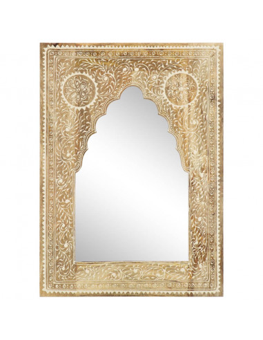 Specchio Dipinto a Mano 40x55 cm in Legno Massello di Mango