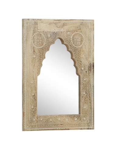 Specchio Dipinto a Mano 40x55 cm in Legno Massello di Mango