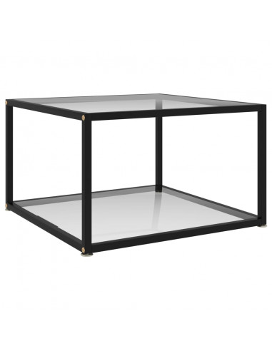 Tavolino da Salotto Trasparente 60x60x35 cm in Vetro Temperato