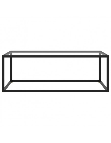 Tavolino da Salotto Nero con Vetro Temperato 100x50x35 cm