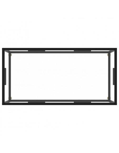Tavolino da Salotto Nero con Vetro Temperato 100x50x35 cm