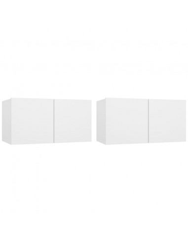 Set di Mobili Porta TV 4 pz Bianco in Legno Multistrato