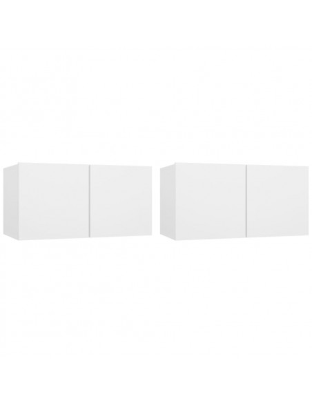 Set di Mobili Porta TV 4 pz Bianco in Legno Multistrato