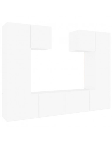 Set di Mobili Porta TV 6 pz Bianco in Legno Multistrato