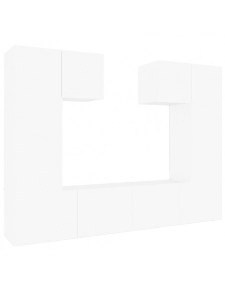 Set di Mobili Porta TV 6 pz Bianco in Legno Multistrato