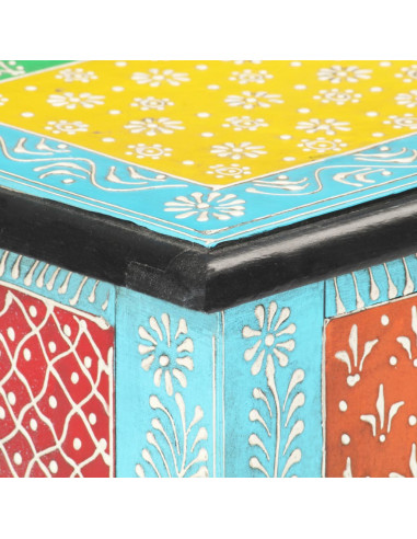 Tavolo Consolle Dipinto a Mano 80x35x75 cm in Legno di Mango