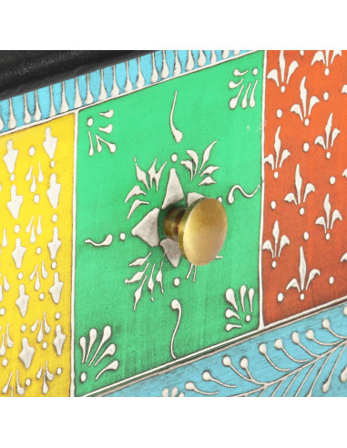 Tavolo Consolle Dipinto a Mano 80x35x75 cm in Legno di Mango