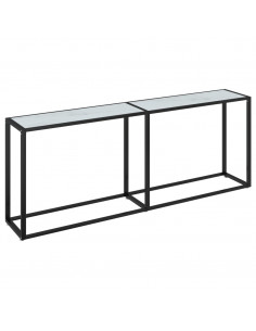 Tavolo Consolle Marmo Bianco 180x35x75,5 cm in Vetro Temperato 2