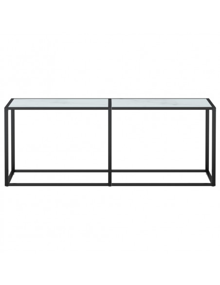 Tavolo Consolle Marmo Bianco 180x35x75,5 cm in Vetro Temperato