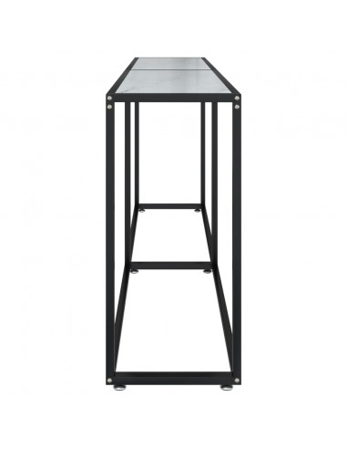 Tavolo Consolle Marmo Bianco 180x35x75,5 cm in Vetro Temperato