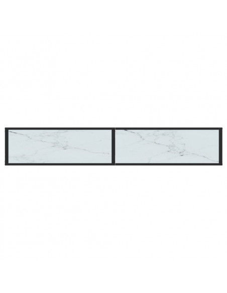 Tavolo Consolle Marmo Bianco 180x35x75,5 cm in Vetro Temperato