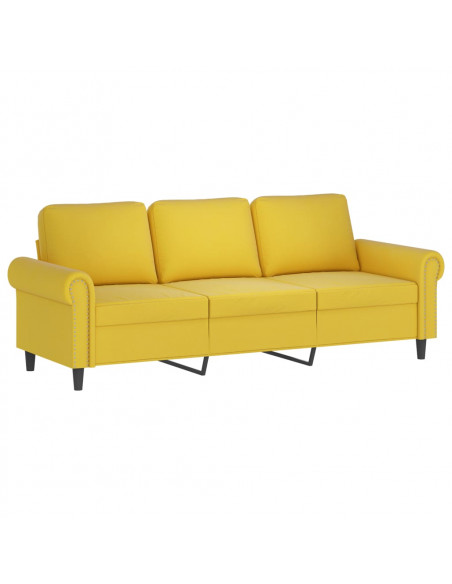 Set di Divani 3 pz con Cuscini giallo in Velluto