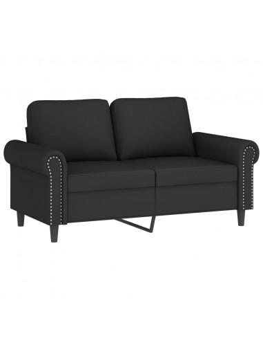 Set di Divani 4 pz con Cuscini Nero in Velluto