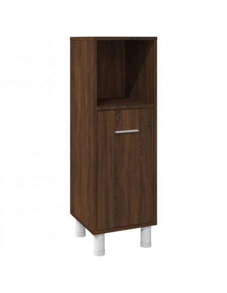 Set Mobili da Bagno 3 pz Rovere Marrone in Legno Multistrato