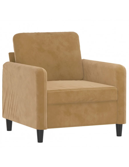 Set di Divani 3 pz Marrone in Velluto