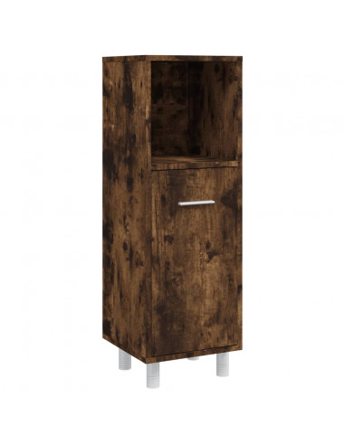 Set Mobili da Bagno 4 pz Rovere Fumo in Legno Multistrato