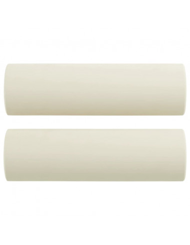 Divano a 2 Posti con Cuscini Crema 140 cm in Velluto