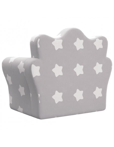Divano Letto Bambini Grigio Chiaro con Stelle Morbido Peluche