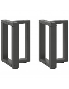 Gambe Tavolino Caffè a T 2 pz Antracite 38x25x(42-43)cm Acciaio
