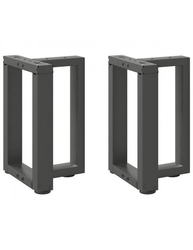 Gambe Tavolino Caffè a T 2 pz Antracite 38x25x(42-43)cm Acciaio