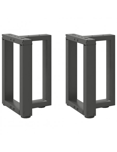 Gambe Tavolino Caffè a T 2 pz Antracite 38x25x(42-43)cm Acciaio