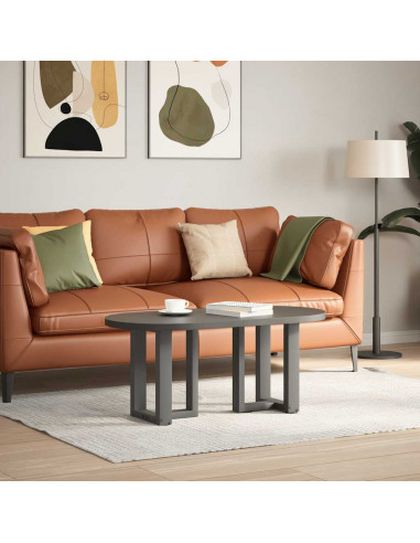 Gambe Tavolino Caffè a T 2 pz Antracite 38x25x(42-43)cm Acciaio