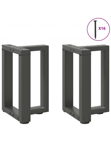 Gambe Tavolino Caffè a T 2 pz Antracite 38x25x(42-43)cm Acciaio