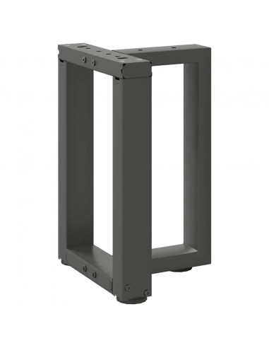 Gambe Tavolino Caffè a T 2 pz Antracite 38x25x(42-43)cm Acciaio